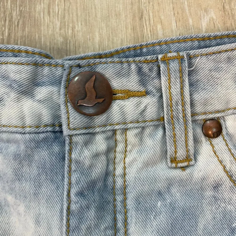 Free People We The Free Studded Denim Shorts Women's 28 Acid Wash Cutoff